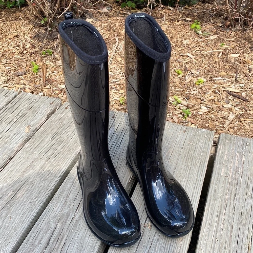 Kamik tall boots‎ black rain size 6 NEW